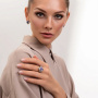 Серебряное кольцо «Чароитовый Крест» с чароитом