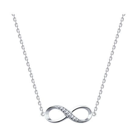 Колье из серебра с фианитами «Бесконечность»