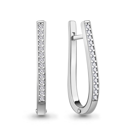 Серьги из серебра с фианитами