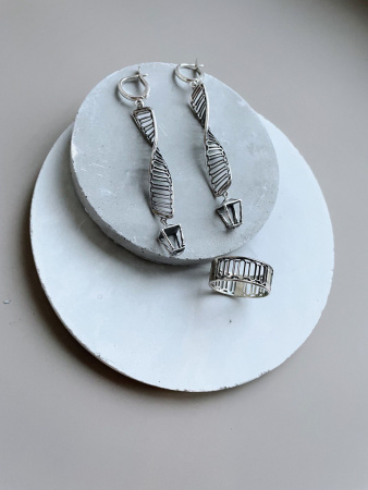 Серьги из серебра «Фонтанка»