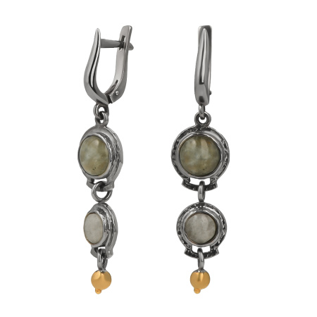 Серебряные серьги с лунным камнем