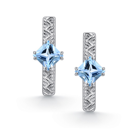 Серьги из серебра с топазом