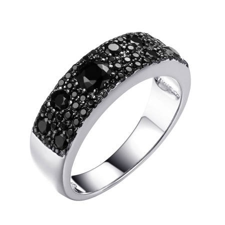 Кольцо из серебра с фианитом и шпинелью