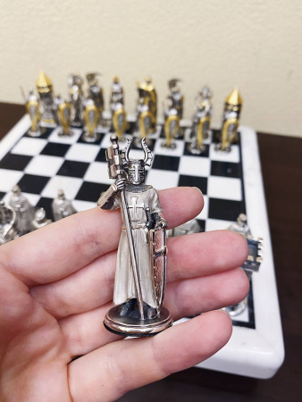 Шахматы из серебра «Ледовое побоище»
