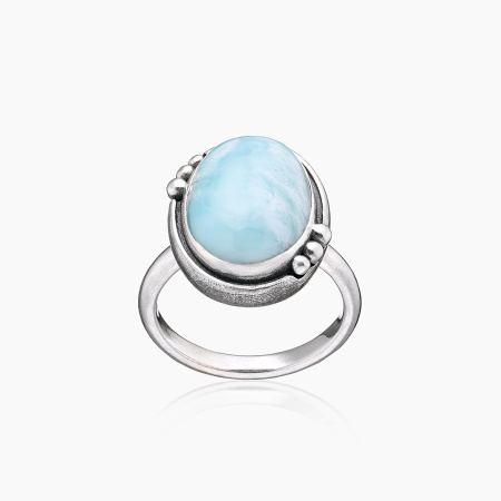 Кольцо из серебра с камнем ларимар