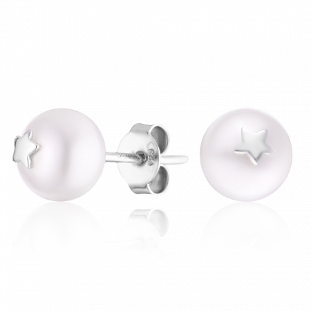 Серьги из серебра с жемчугом