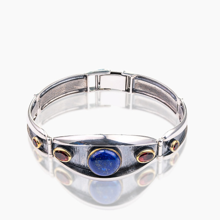 Серебряный браслет с камнем лазурит