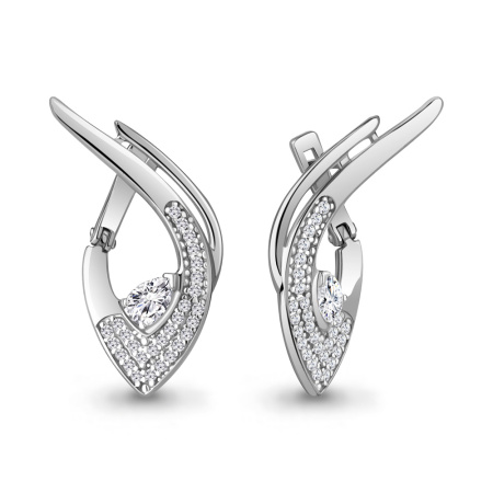 Серьги из серебра с фианитами