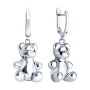 Серьги из серебра «Мишка»