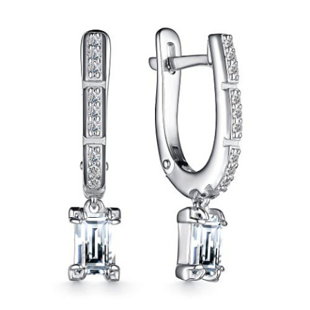 Серьги из серебра с фианитами