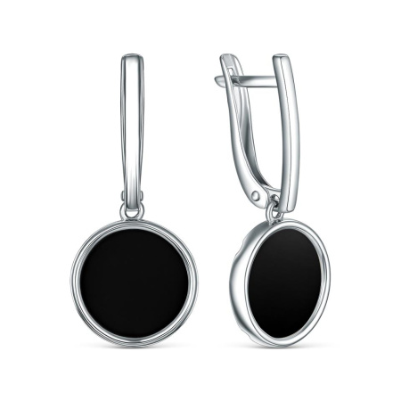 Серьги из серебра с ониксом