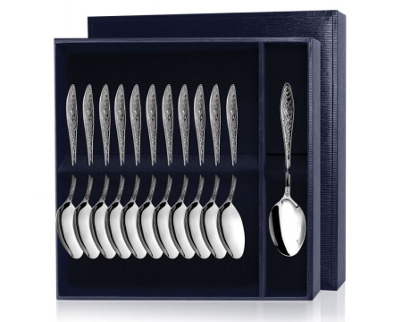 Серебряный набор «Морозко» 12 десертных ложек