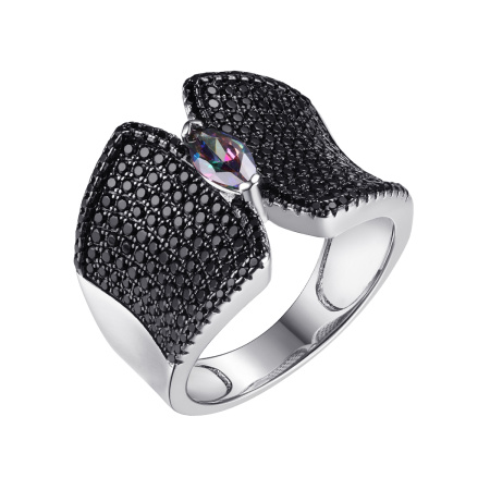 Серебряное кольцо с фианитом и шпинелью