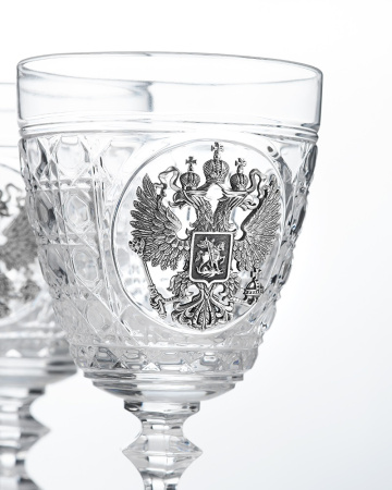 Кубки для вина «Единство» серебро 925 и хрусталь