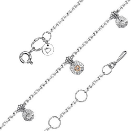 Серебряный браслет с бриллиантом