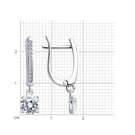 Серьги из серебра с фианитами