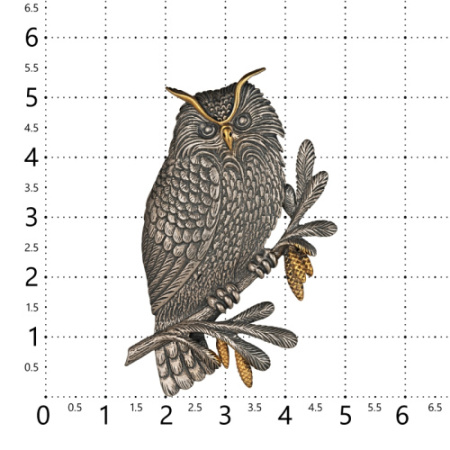 Брошь из серебра «Сова»