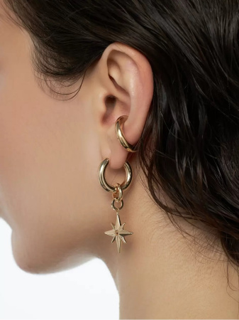 Моносерьга RUSHEV «Rose of sin» с позолотой