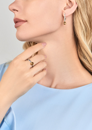 Серьги из серебра с цитрином