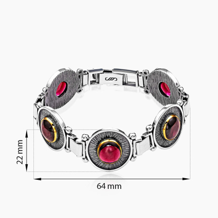 Серебряный браслет «Гранатовый Взор»