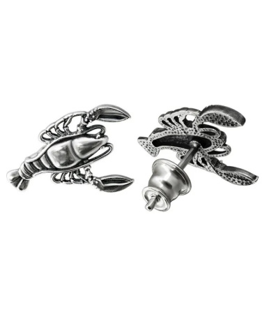 Серьги-пусеты из серебра «Раки»