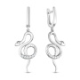 Серьги из серебра с фианитами «Змея»
