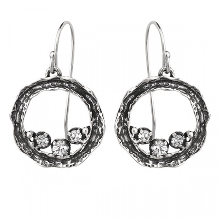 Серебряные серьги с фианитом