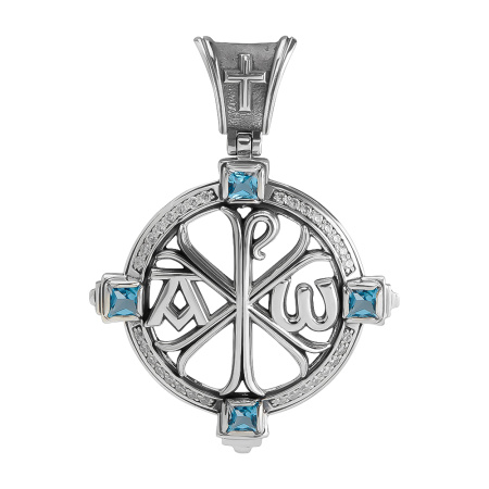 Подвеска из серебра с топазом и цирконом