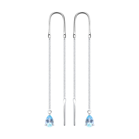Серьги из серебра с топазами