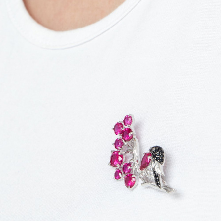 Брошь «Снегирь» SOKOLOV