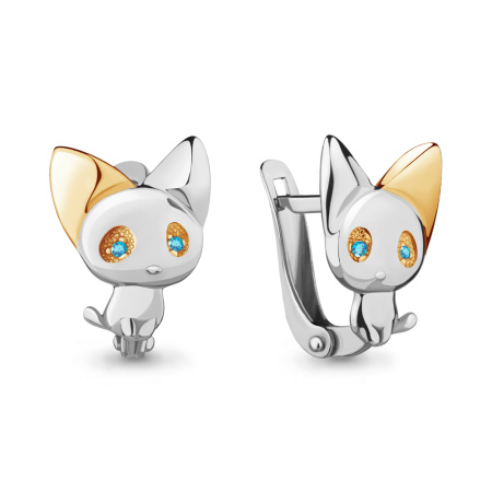 Серебряные серьги с нанотопазом