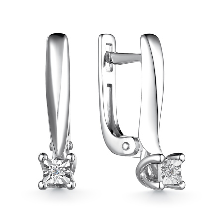 Серьги из серебра с бриллиантом