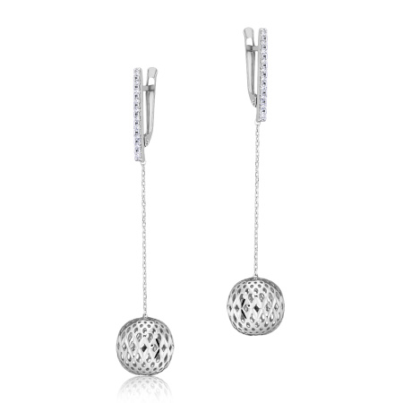 Серьги серебряные с фианитами