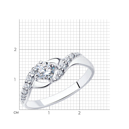 Серебряное кольцо с фианитами