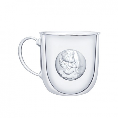 Кружка большая из серебра «Ангелочек»