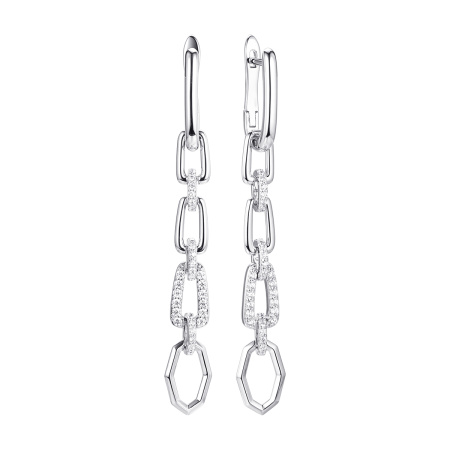 Серьги из серебра с фианитами