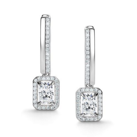 Серьги из серебра с горным хрусталем и фианитами