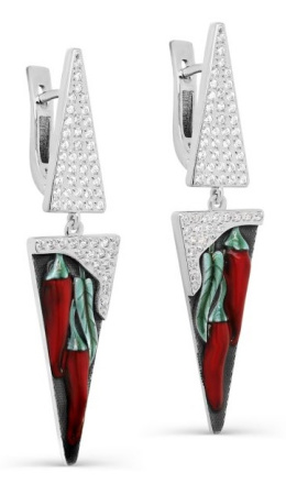 Серьги с эмалью «Перец»