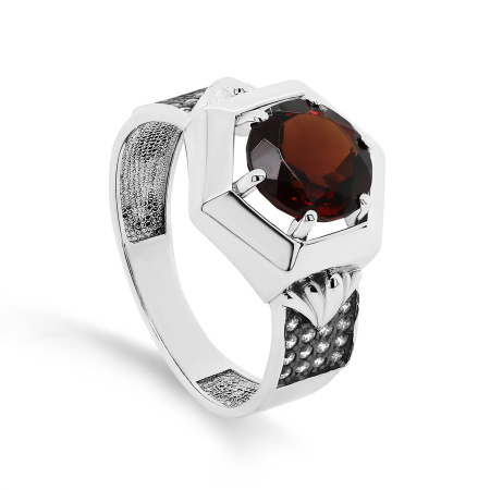 Серебряное кольцо с ситаллом и фианитами