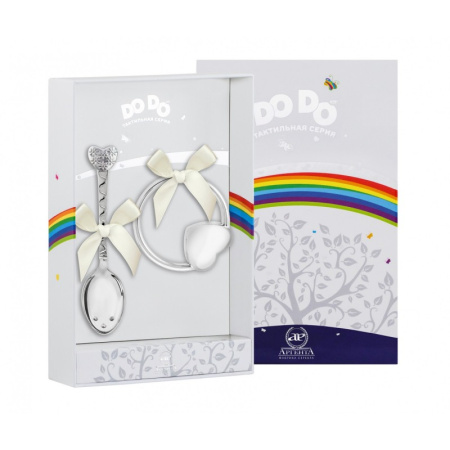 Набор для малышей DODO «Сердечко» ложка и погремушка на кольце