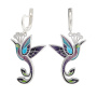 Серьги из серебра «Райская птица» с эмалью