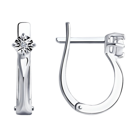 Серьги из серебра с бриллиантами