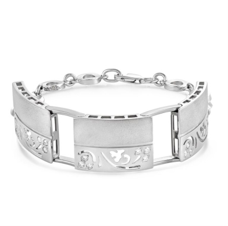 Браслет из серебра с фианитами