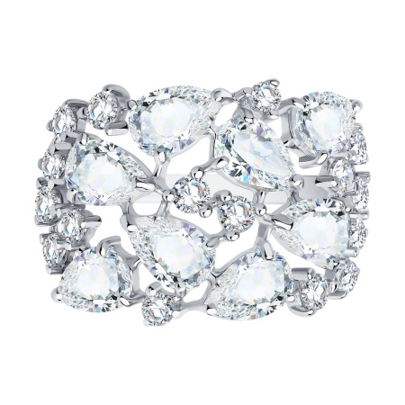 Серебряное кольцо с фианитами Sokolov