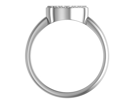 Серебряное кольцо с бесцветными фианитами