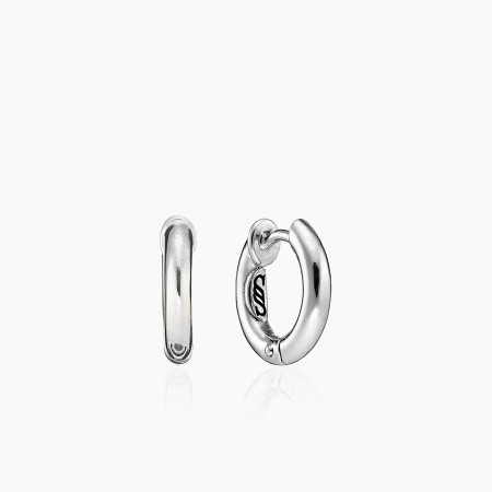 Серьги из серебра хупы кольца