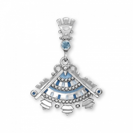 Подвеска из серебра с эмалью и топазом