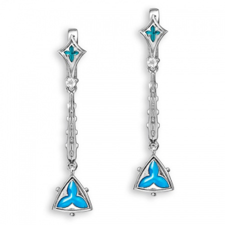 Серьги из серебра с эмалью «Готика»