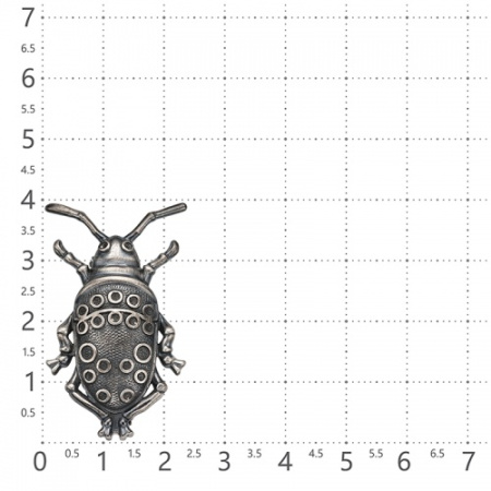 Серебряная брошь «Жук»