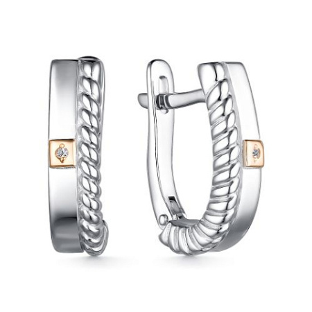 Серьги из серебра с бриллиантом